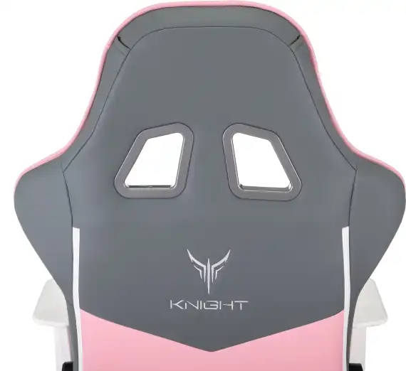 Кресло игровое Knight Catzy серый/розовый экокожа с подголов. крестов. пластик пластик белый