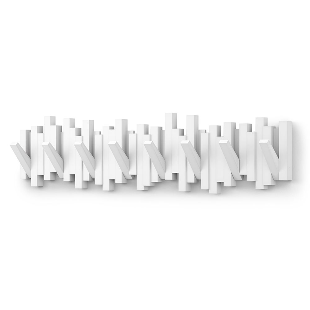 Вешалка настенная Sticks, 72 см, 8 крючков, белая
