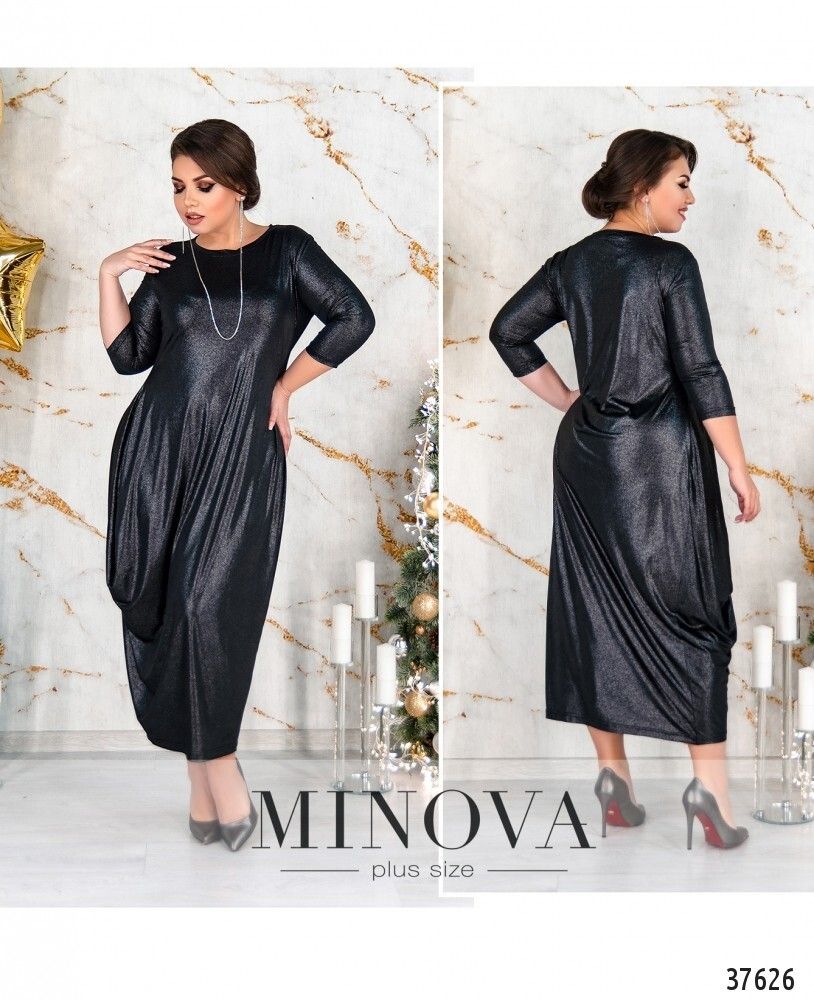 Платье 18-39Б-черный-блеск Minova Платье 18-39Б-черный-блеск Minova
