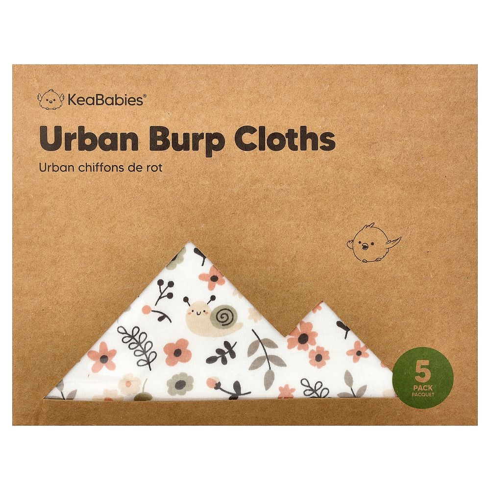 KeaBabies, Urban Burp, салфетки, 5 шт.