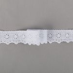 Кружево шитьё п/э+х/б 35 мм / 9±0.2 метров, Турция, белый, Gamma GYEM-3500