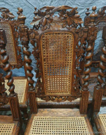 Старинные стулья ренессанс с ротангом 6 шт