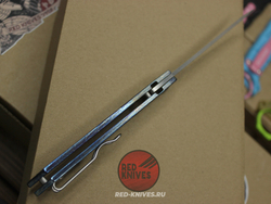 Нож Spyderco COBOL Titanium огненный - рукоять кастом титан, клинок сатин
