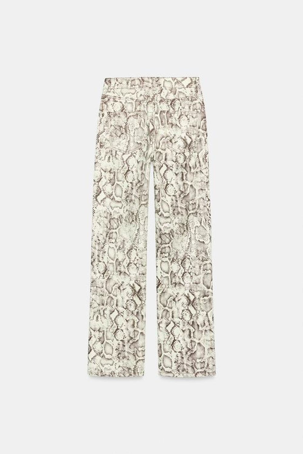 ZARA ДЖИНСЫ Z1975 STRAIGHT С ВЫСОКОЙ ПОСАДКОЙ И АНИМАЛИСТИЧЕСКИМ ПРИНТОМ, ЗМЕИНЫЙ ПРИНТ