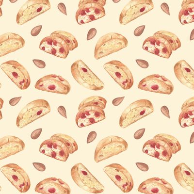Печенье бискотти на желтом / Biscotti cookies on white