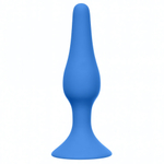 Средняя анальная пробка на присоске Slim Anal Plug Medium (Цвет: васильковый)