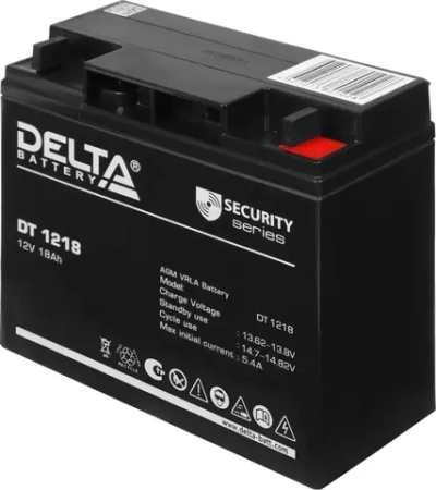 DT 1218 Аккумуляторная батарея, напряжением 12В и емкостью 18Ач.