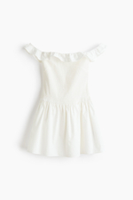 Платье с открытыми плечами и сборками - H&M