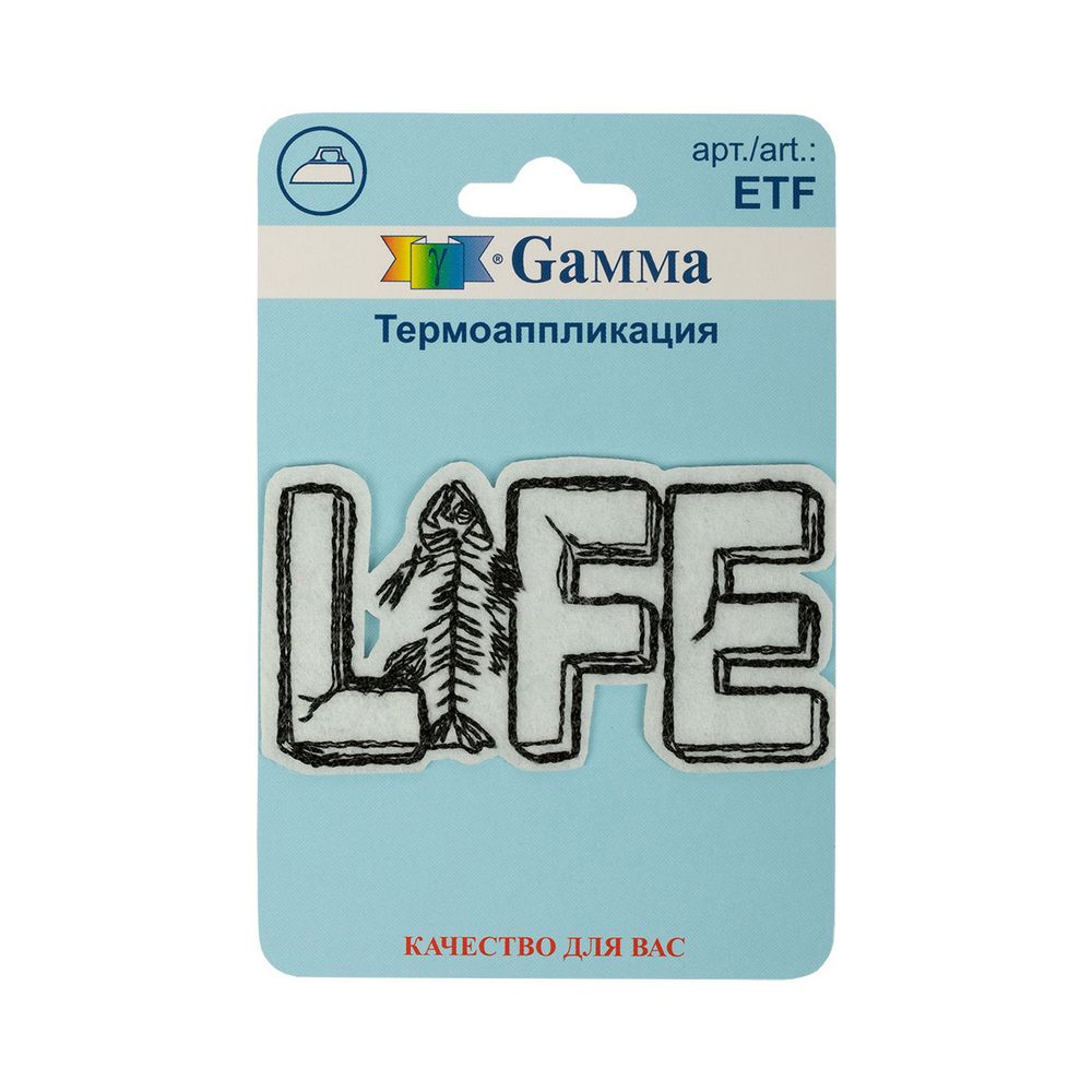 Аппликация термоклеевая "Life" 7х4 см, №04, 1 шт, 02-421, Gamma ETF Аппликация термоклеевая "Life" 7х4 см, №04, 1 шт, 02-421, Gamma ETF