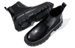 FAIRWHALE Split Cow Leather, Top Grain Cow Leather Ankle Boots Men"s Black