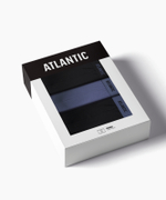 Мужские трусы шорты Atlantic, набор из 3 шт., хлопок, черные + холодный деним + черные, 3MH-0111