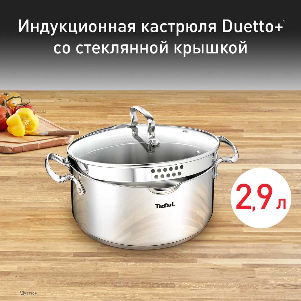 Кастрюля с крышкой Tefal Duetto+ 2.9 л 20 см G7194456