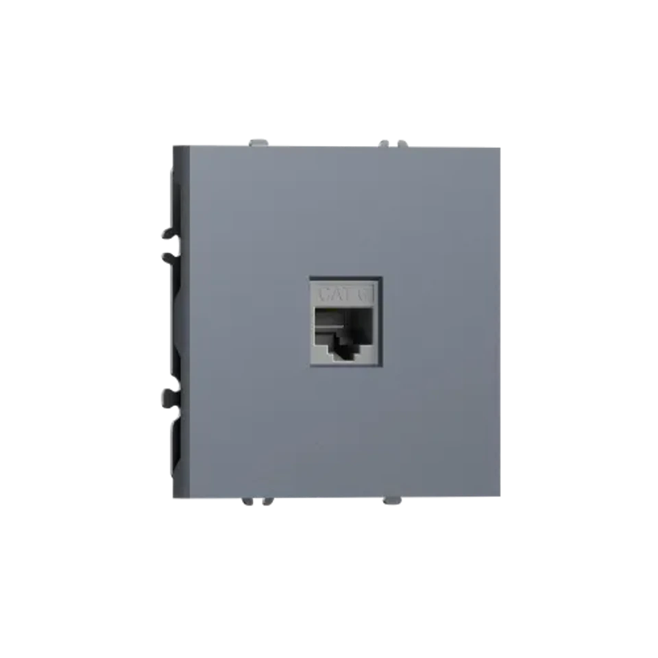 Компьютерная розетка одиночная RJ45 (cat.6/ClassE-8), сталь DONEL S08