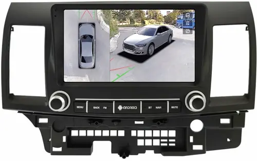 Магнитола для Mitsubishi Lancer X 2007-2016 (рамка с крутилками и кнопками) - Teyes CC3-2K-360 на Android 10, Быстрая, 2K QLED, CarPlay, 4G SIM-слот, 4 камеры в комплекте