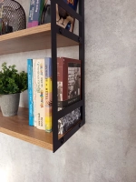 Полка настенная книжная тройная лофт Дуб вотан