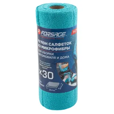 Салфетки из микрофибры для уборки 25.4х20.3см (30шт./рул.) Forsage F-KTT4085