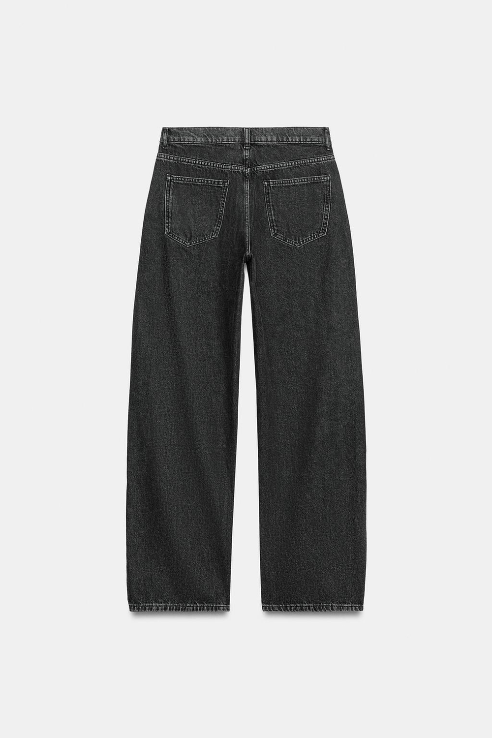 ZARA ДЖИНСЫ CURVED STRAIGHT СО СРЕДНЕЙ ПОСАДКОЙ — ZW COLLECTION, ЧЕРНЫЙ