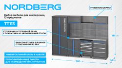 NORDBERG (TT113) Набор мебели для мастерских, 13 предметов