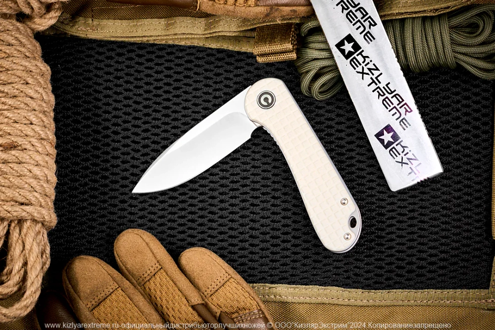 Нож Civivi Elementum C907A-3 сталь D2 Satin Finished рукоять Frag Patterned Ivory G10