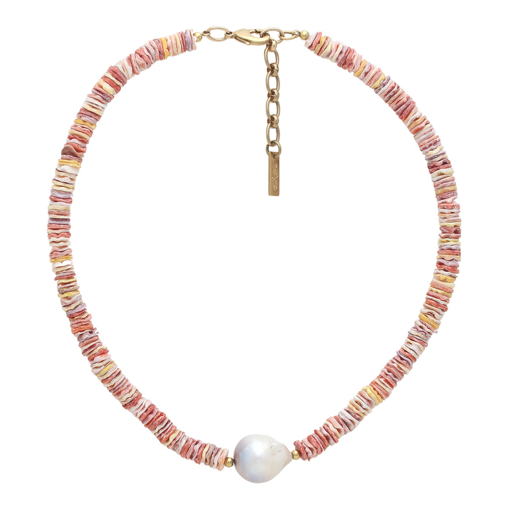 Колье Nature Bijoux, Spiaggia Rosa, с жемчугом и морскими ракушками, NB26.1-15-43733 (розовый)