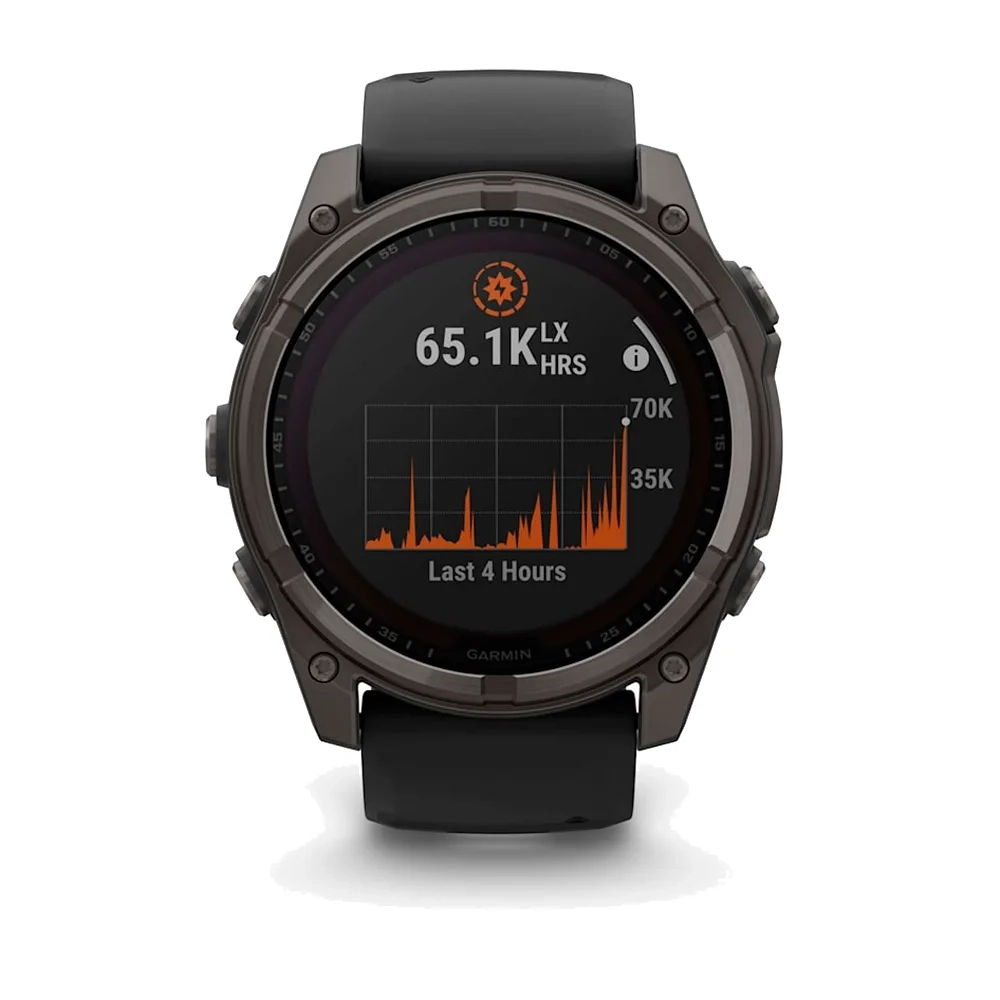 Умные часы Garmin Fenix 8, 51mm, Solar Sapphire Carbon Gray DLC Titanium with Black (010-02907-10)