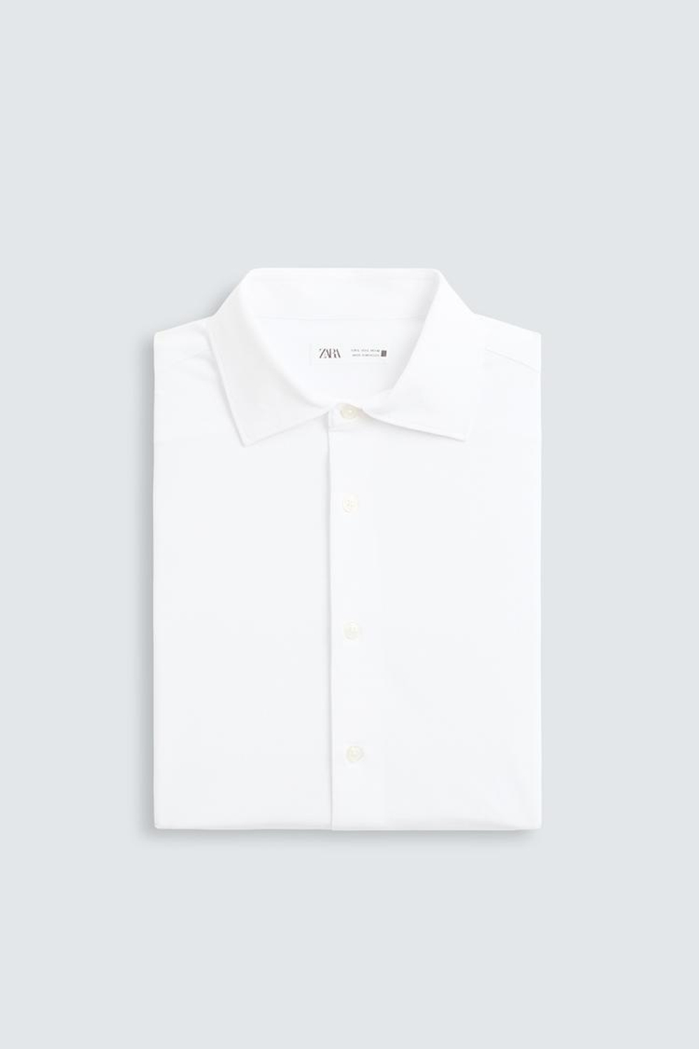 ZARA РУБАШКА REGULAR-FIT, БЕЛЫЙ