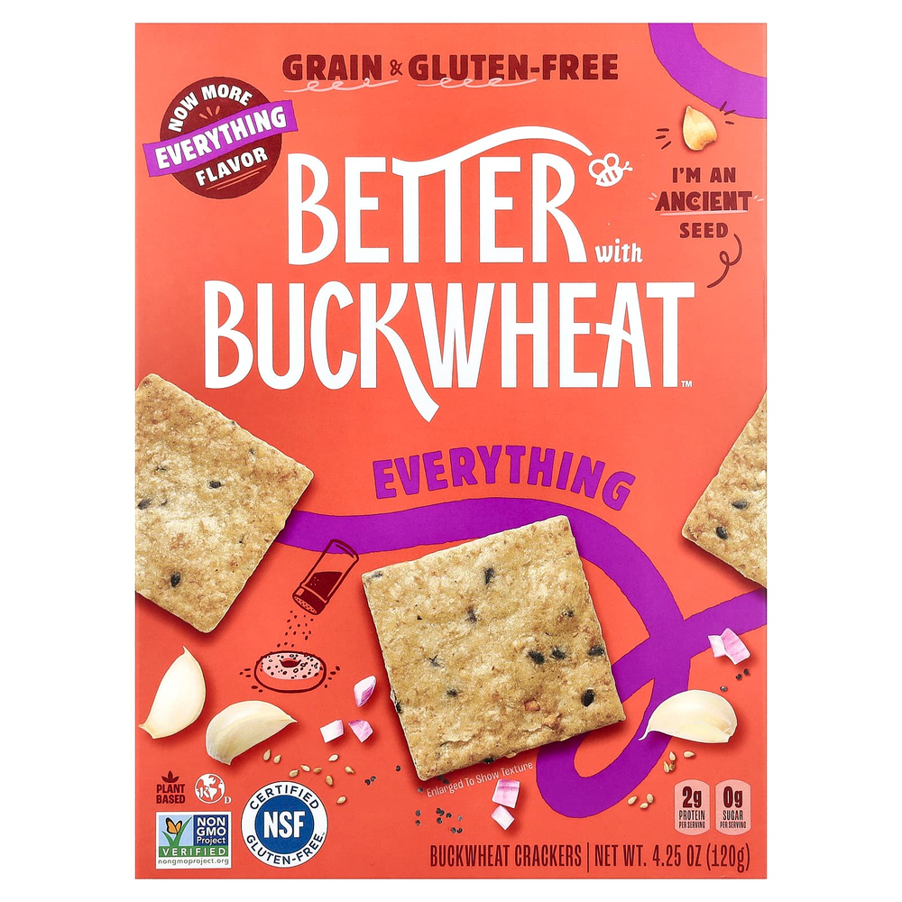 Better with Buckwheat, Гречневые крекеры, все, 120 г (4,25 унции)