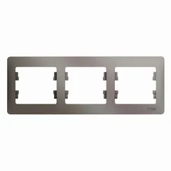 Рамка пластиковая на 3 поста горизонтальная Systeme Electric Glossa Платина GSL001203