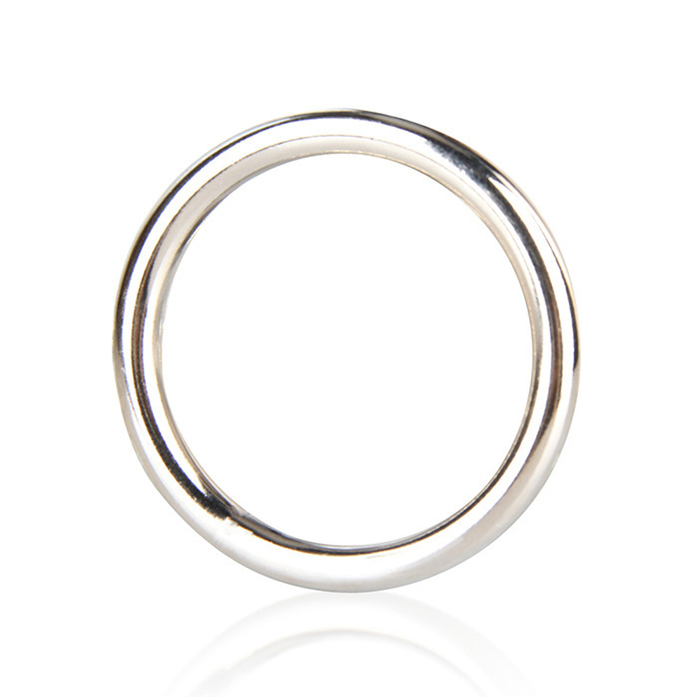 Стальное эрекционное кольцо STEEL COCK RING - 4.5 см. (Цвет: серебристый)