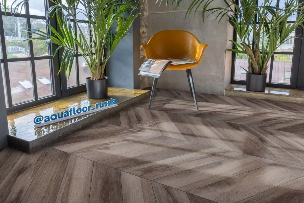 Кварцвиниловая плитка Aquafloor Parquet Chevron Glue AF2554PGCh