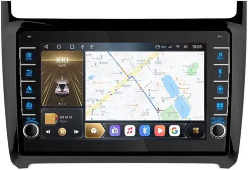 Магнитола для Volkswagen Polo 2009-2020 - Kuberg OL-9903 (кнопки и крутилки), Android 12, Быстрая, CarPlay, 4G SIM-слот