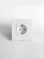 Розетка с заземлением одинарная 86х86мм , 16А-250В IP20 скрытой установки, белый