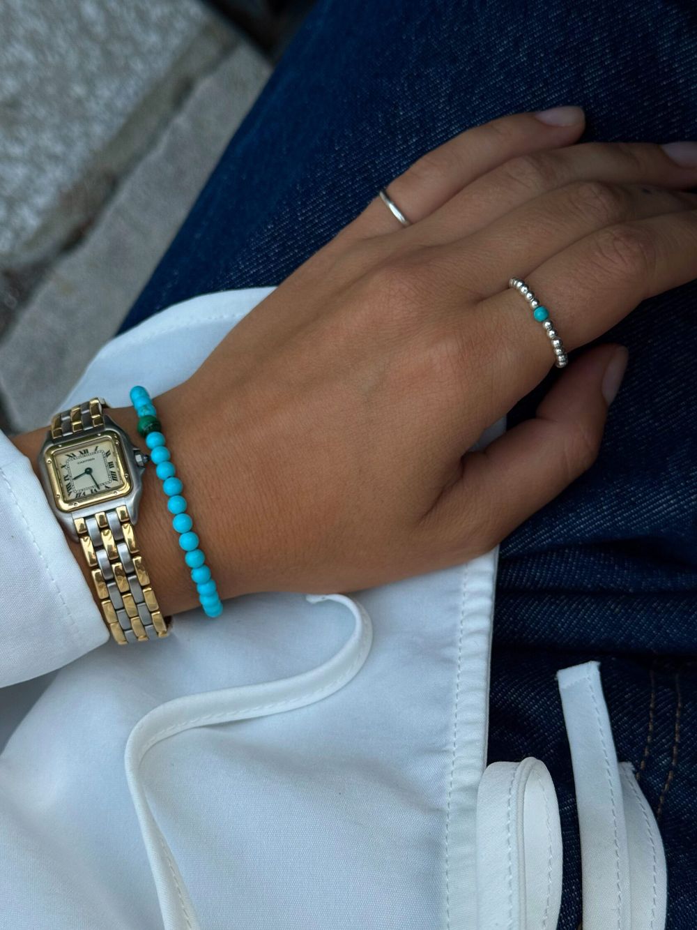 Кольцо База мини с говлитом / Basic Mini Blue
