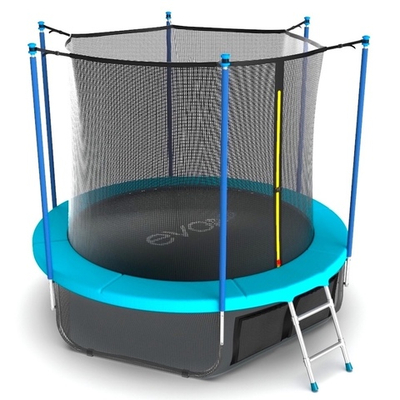EVO JUMP Internal 12ft (Wave). Батут с внутренней сеткой и лестницей, диаметр 12ft (морская волна) + нижняя сеть