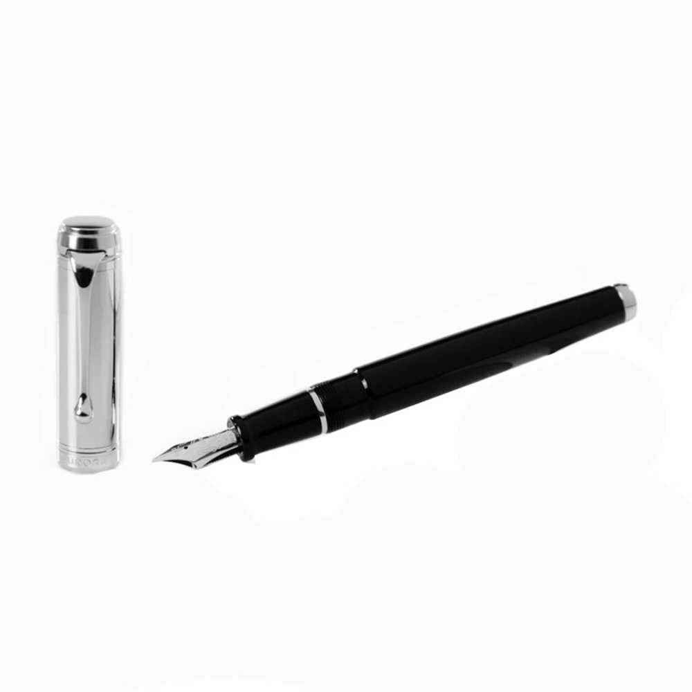 Перьевая ручка Aurora Talentum Cappuccio Cromato Black CT, перо - F, в подарочной коробке