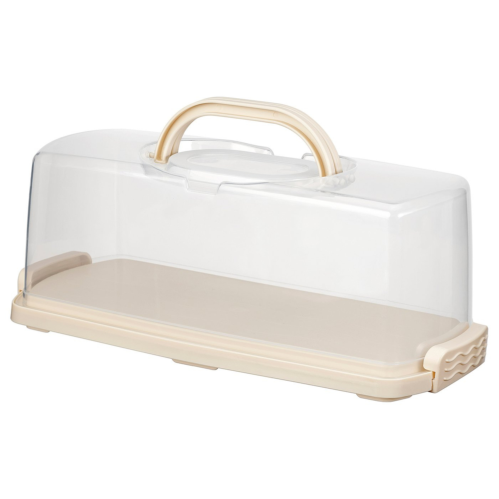 IKEA BAKTIDER  (ИКЕА БАКТИДЕР)  -  Контейнер для торта с крышкой - белый 36x16 см