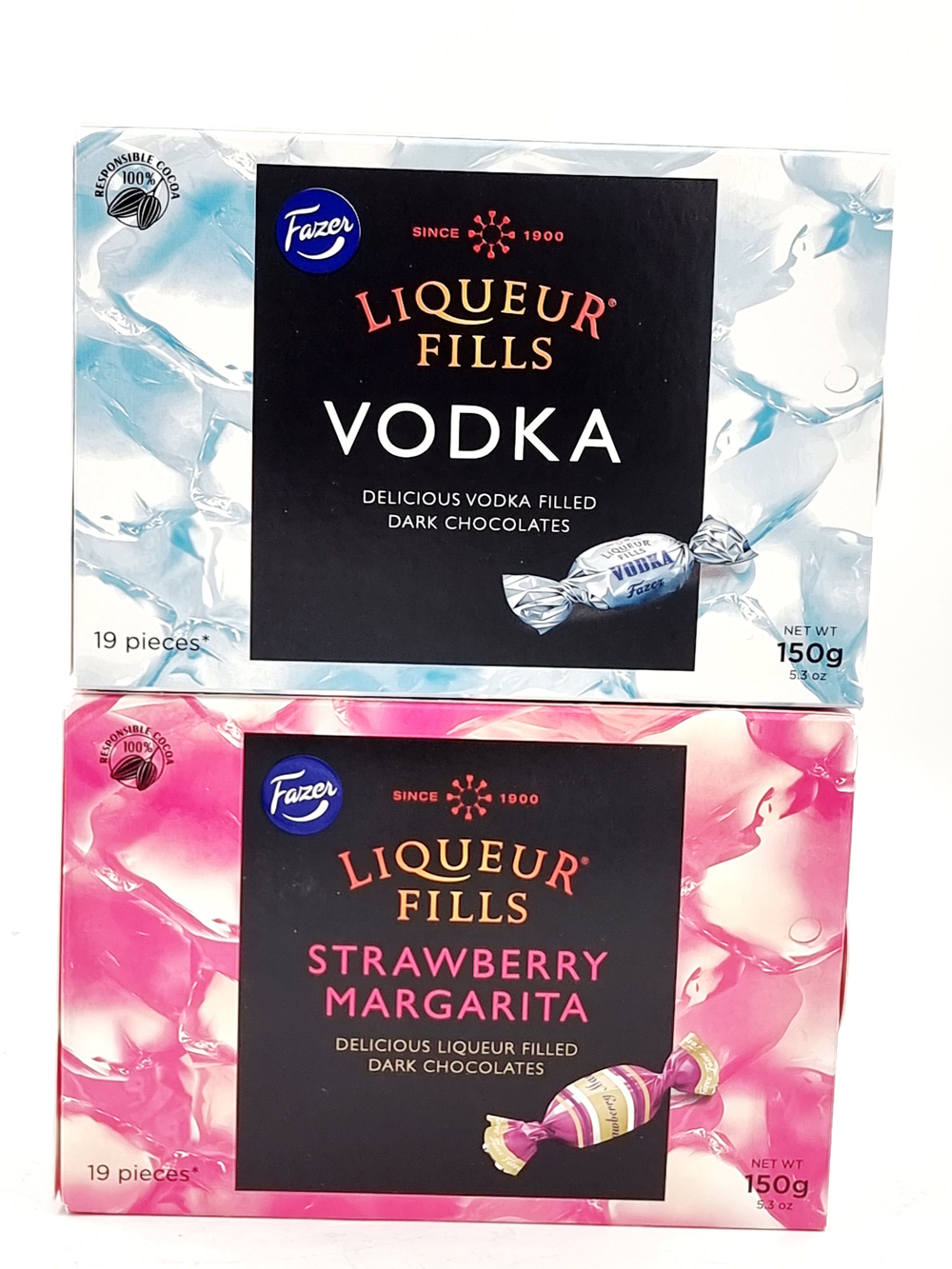 Karl Fazer конфеты шоколадные LIQUEUR FILLS vodka Liqueur Fills Клубничная Маргарита (2 шт по 150 г) 300 г (Из Финляндии)