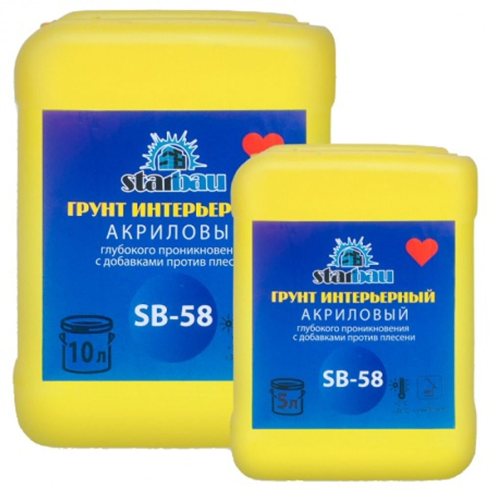 StarBau SB-58/5 Грунт интерьерный (с добавками против плесени) 5л