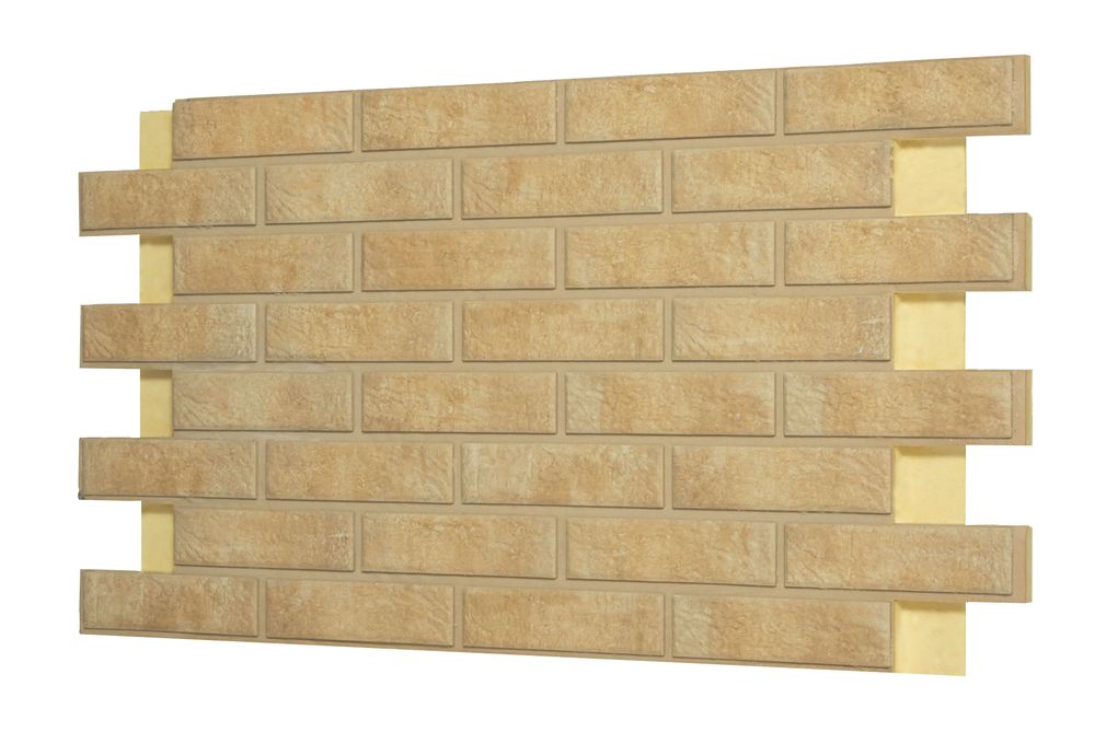 Клинкерная фасадная термопанель, плитка BestPoint Loft Brick Salt, ППУ (пенополиуретан), 1028x616 толщина 65 мм