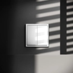 VLS020601 Выключатель с самовозвратом встраиваемый VOLTUM S70 двухклавишный 10А, (белый глянцевый). (ТМ Maytoni)