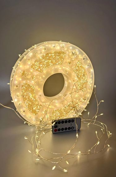 Гирлянда Роса Мишура 1000 led ТЁПЛЫЙ-БЕЛЫЙ 30м; светлый провод