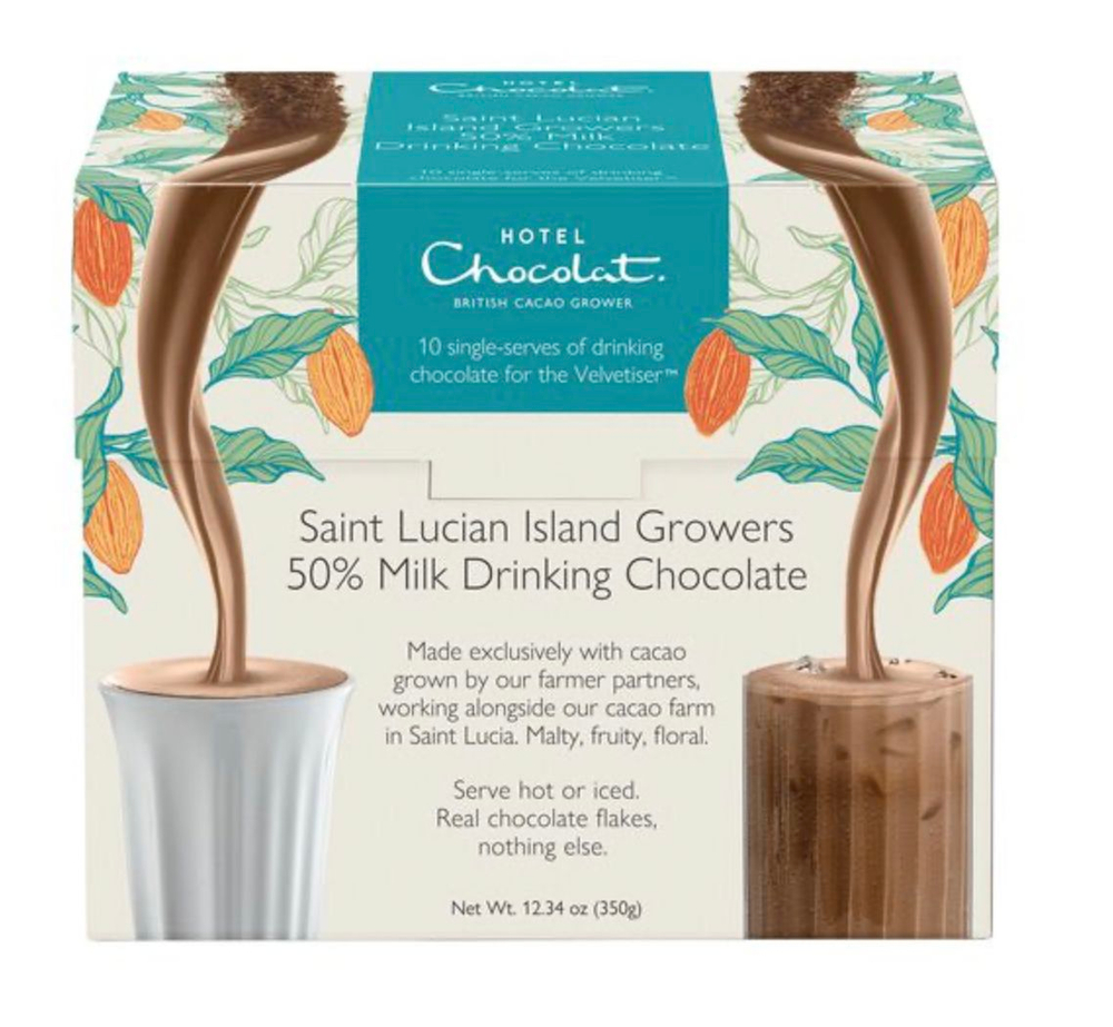 Hotel Chocolat горячий молочный шоколад 50% от Saint Lucian Island Growers (10 саше-пакетиков)