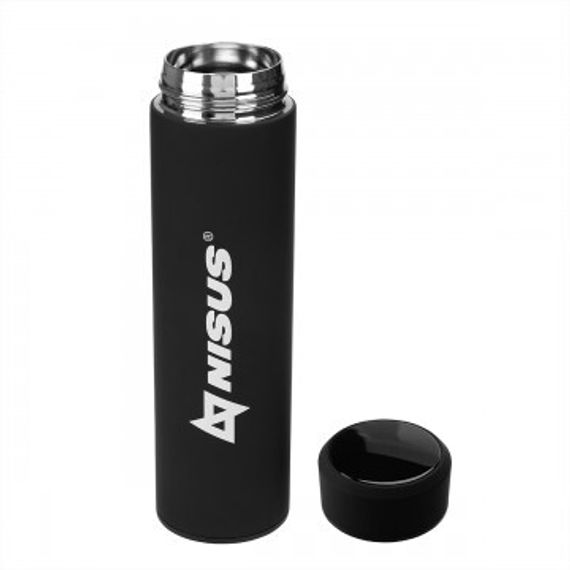 Термос NISUS 450ML N.TM-049-B  с термодатчиком черный