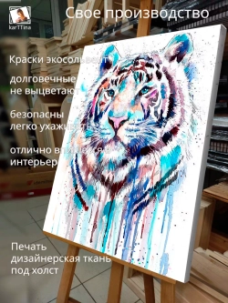 Интерьерная картина "Тигр акварель", 50х70см 1шт.