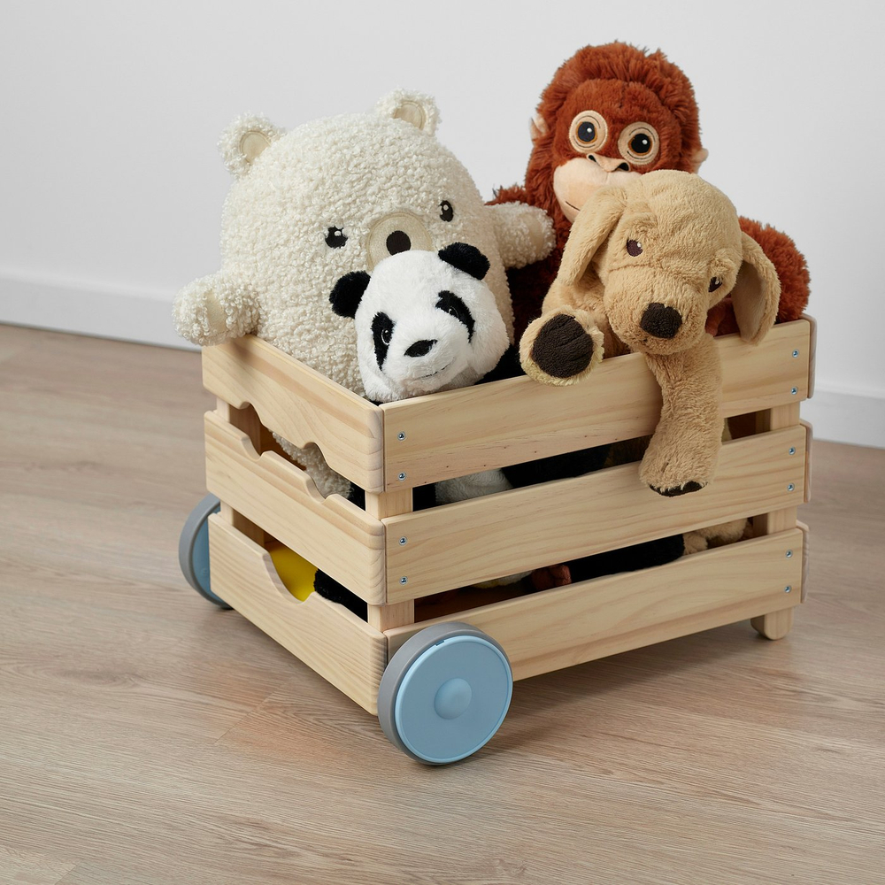 IKEA FLISAT  (ИКЕА ФЛИСАТ)  -  Ящик для игрушек на колёсиках 38x43x29 см