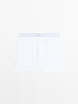 Massimo Dutti Боксеры с поясом и логотипом, белый