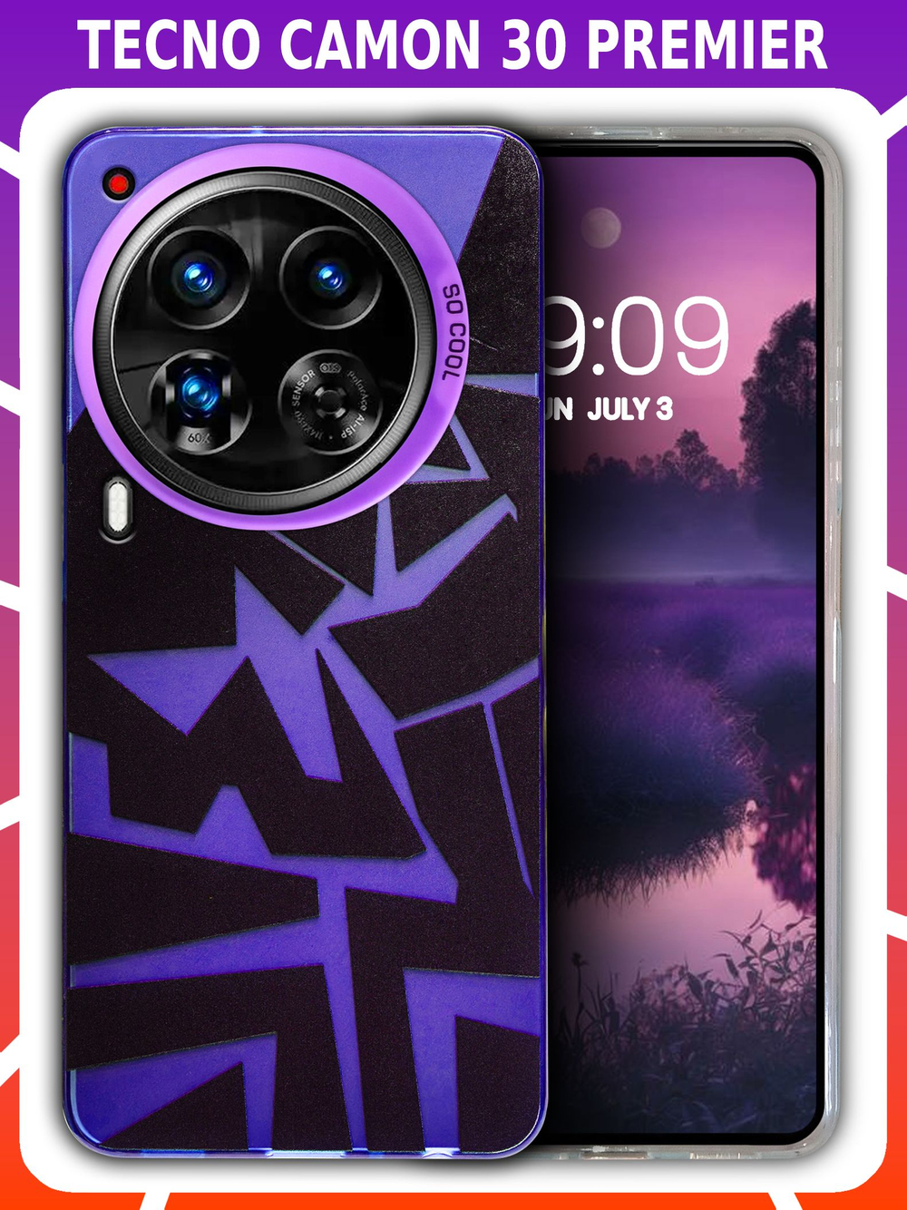 Дизайнерский чехол из пластика для TECNO CAMON 30 PREMIER с усиленной защитой камеры и глянцем