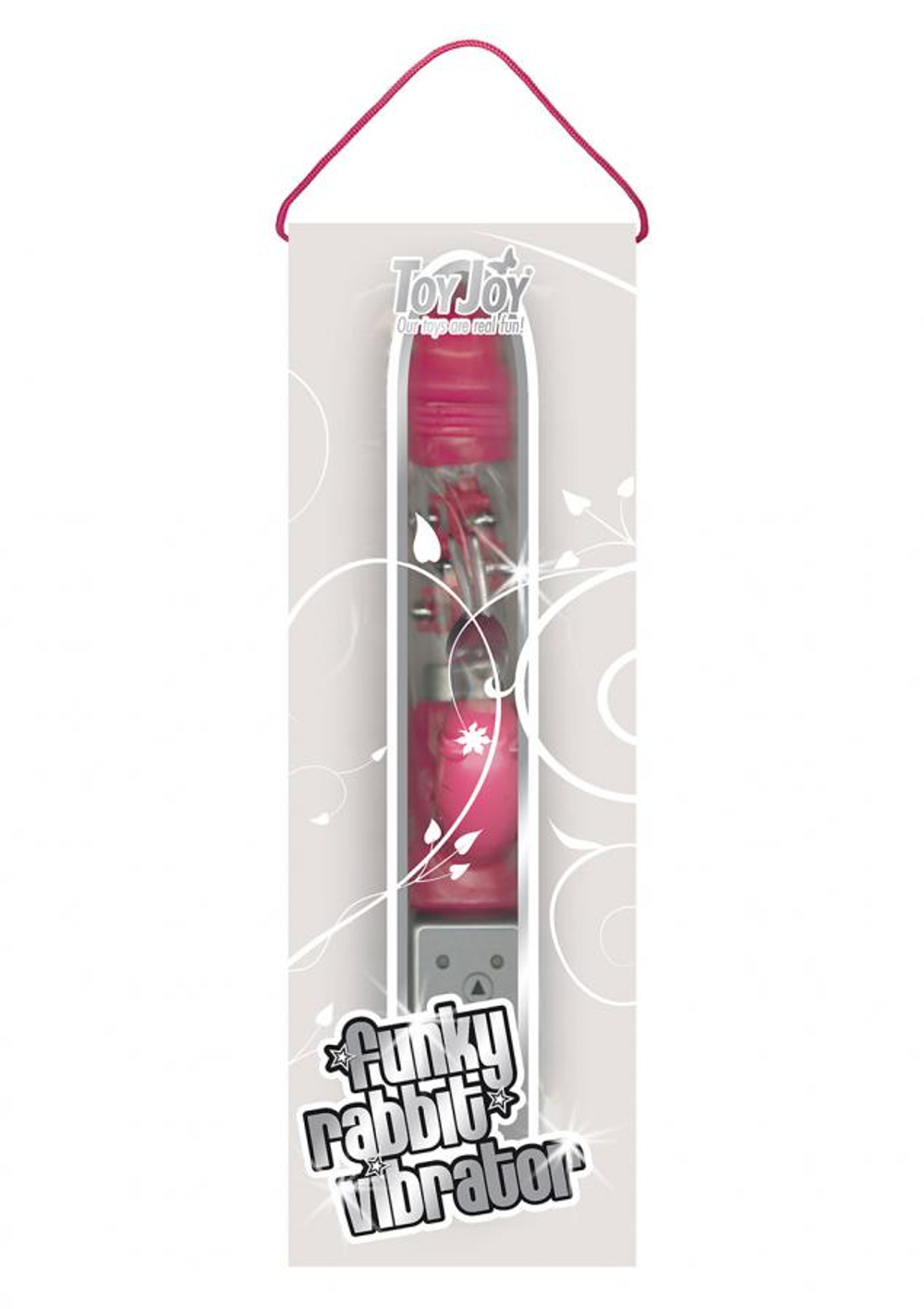 Розовый Hi-tech вибратор Funky Rabbit Pink - 22 см.