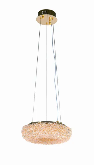 Люстра подвесная светодиодная NewRgy 2815E/20W GOLD+CLEAR, 20 Вт, золотая и прозрачная