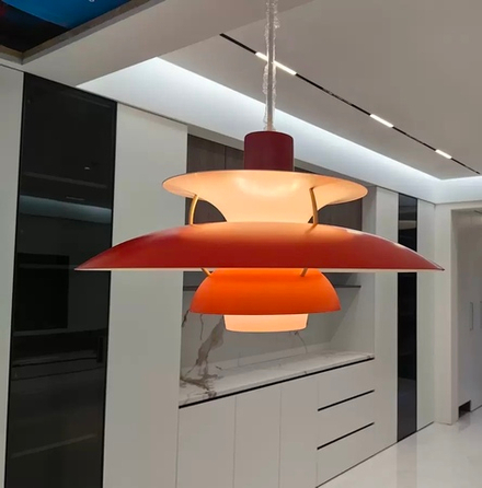 Pendant design lamp PH 5 by Louis Poulsen (Red)